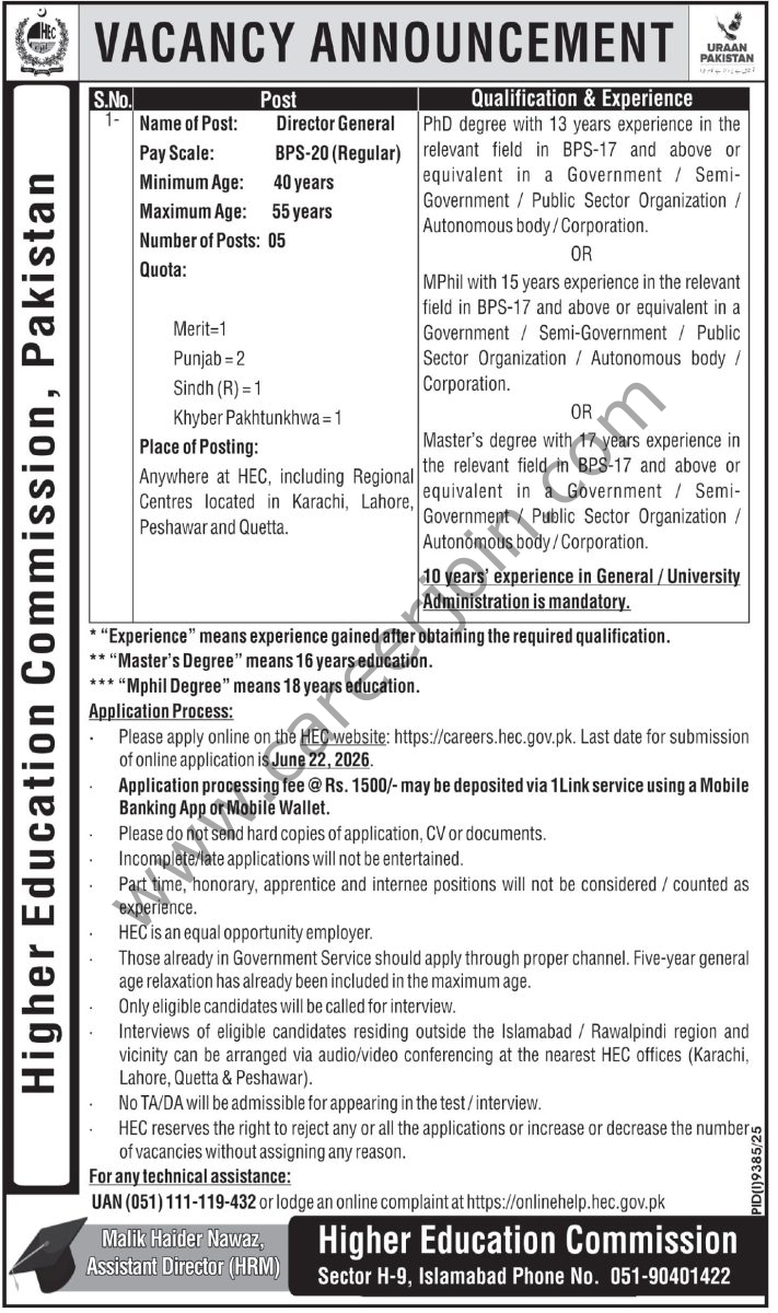 Higher Education Commission HEC Jobs 22 May 2026 Express Tribune 1