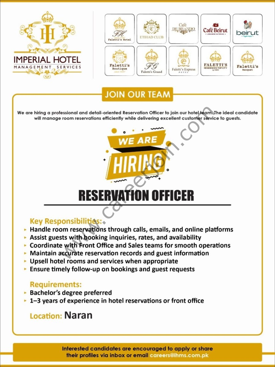 Imperial Hotel Management Services Jobs May 2026 1