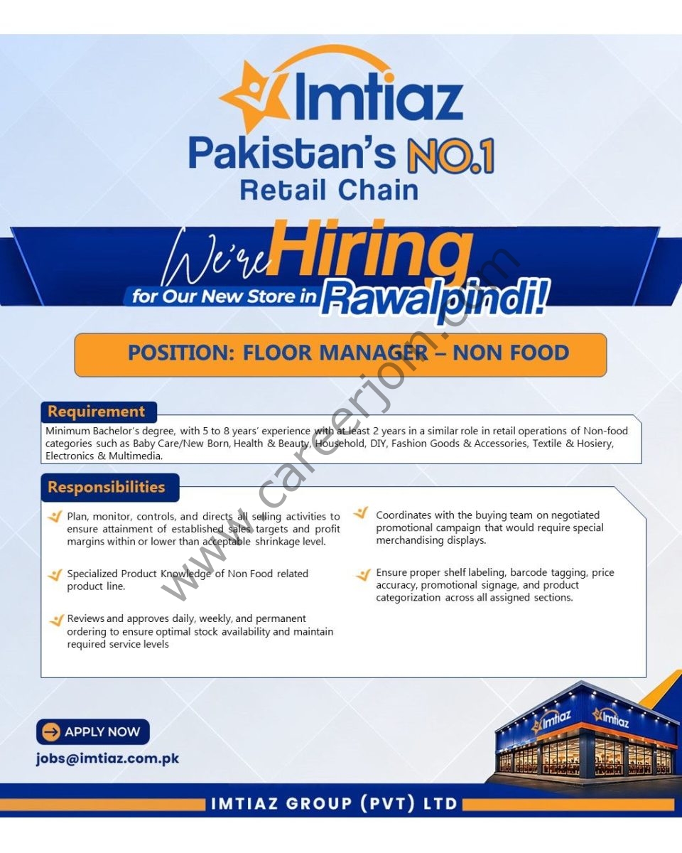 Imtiaz Super Market Jobs Floor Manager Non-Food  1