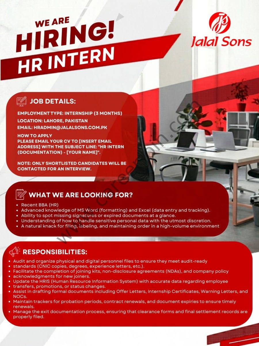 Jalal Sons Jobs HR Intern  1
