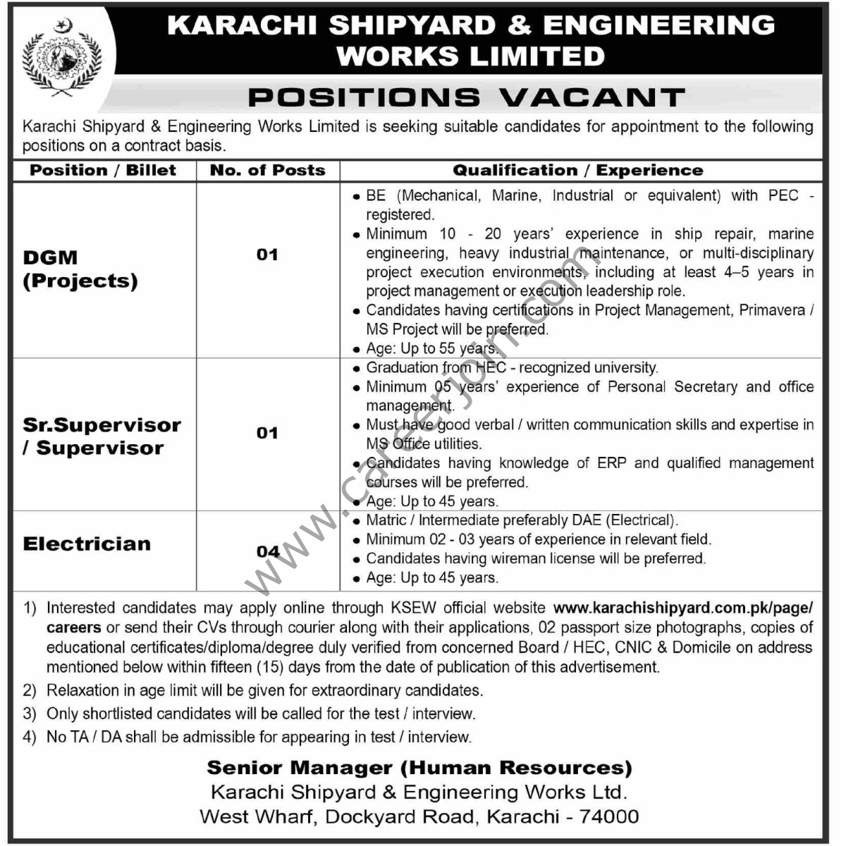 Karachi Shipyard & Engineering Jobs 24 May 2026 Dawn 1