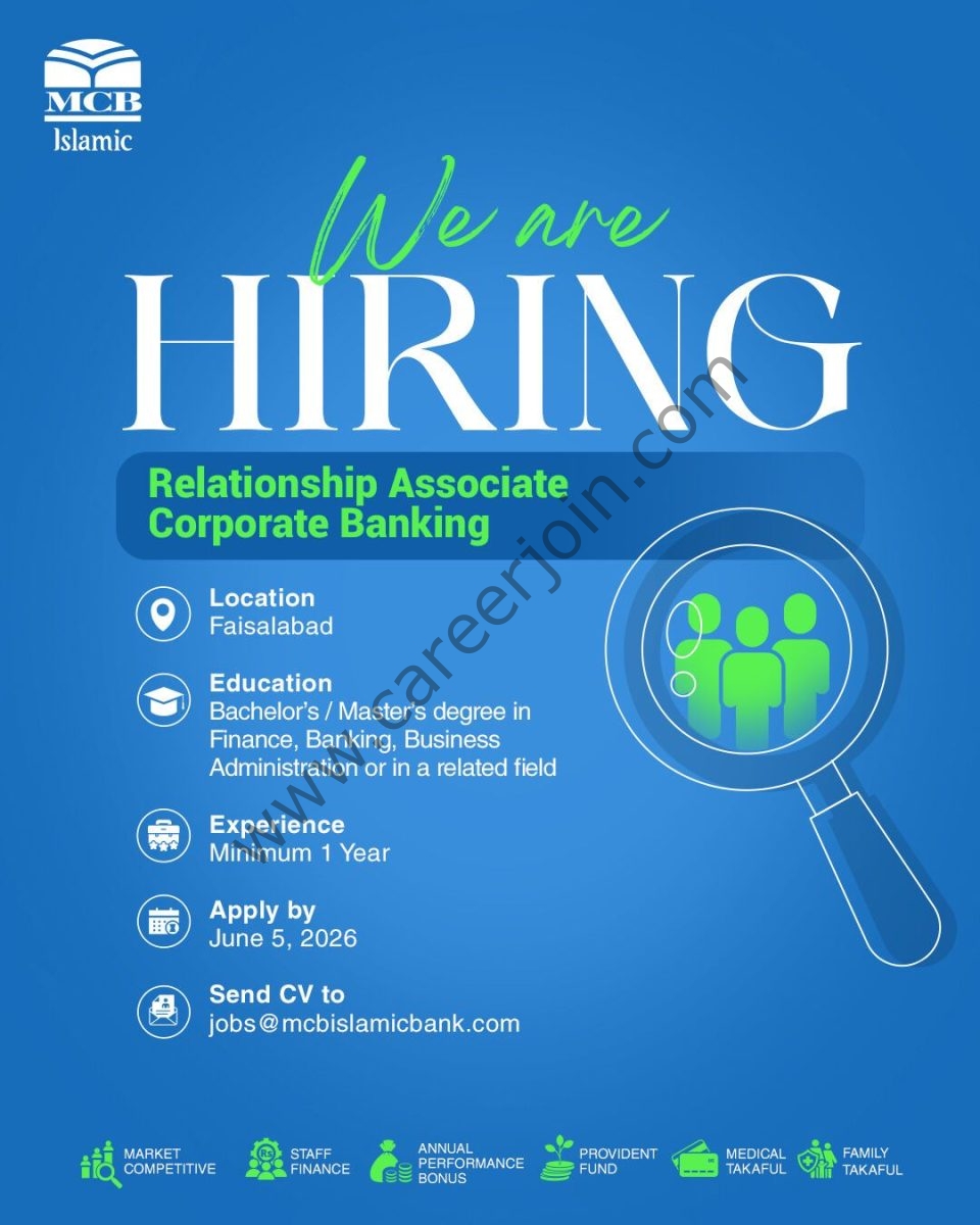 MCB Islamic Bank Jobs Relationship Associate Corporate Banking 1
