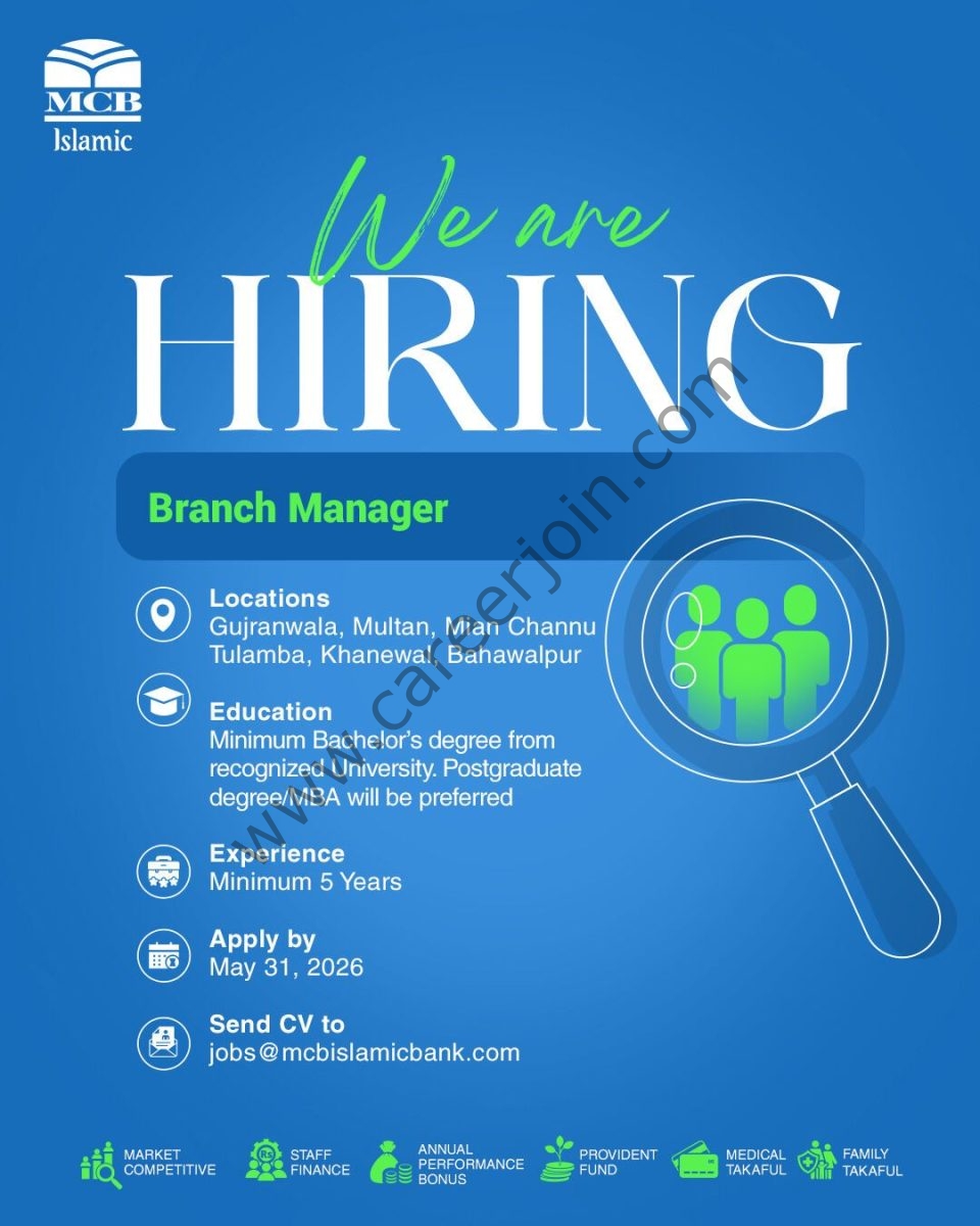 MCB Islamic Bank Jobs Branch Manager 1