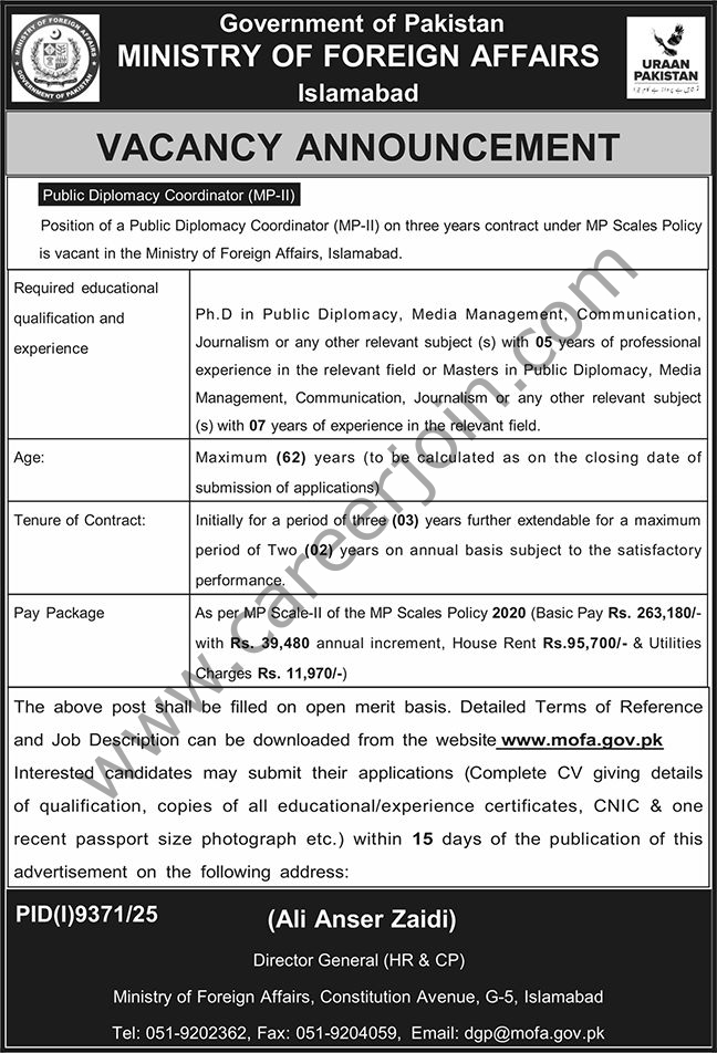 Ministry of Foreign Affairs Jobs 22 May 2026 Nawaiwaqt 1