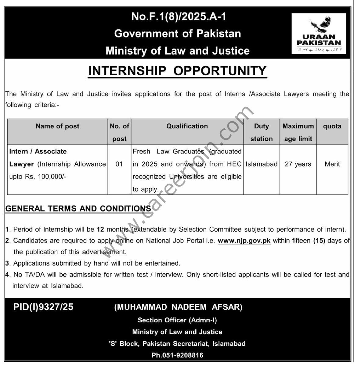 Ministry of Law & Justice Jobs 21 May 2026 Express Tribune 1