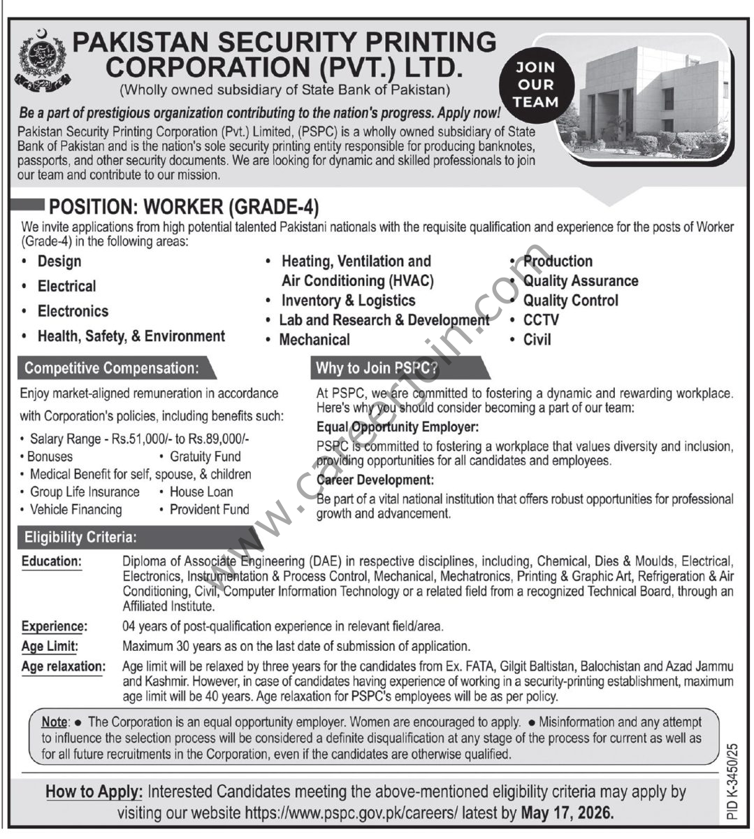 Pakistan Security Printing Corp Pvt Ltd Jobs 03 May 2026 Express Tribune 1