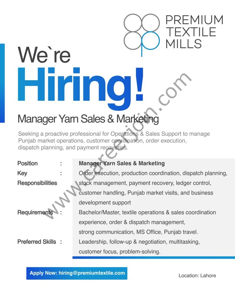 Premium Textile Mills Ltd Jobs May 2026 1