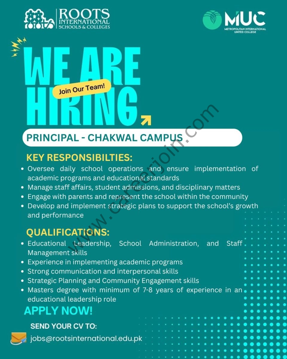 ROOTS International Schools & Colleges Jobs Principal 1