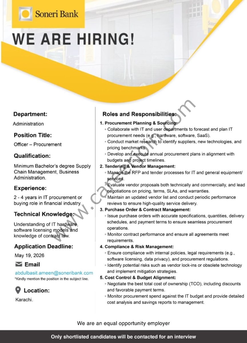 Soneri Bank Limited Jobs May 2026 2