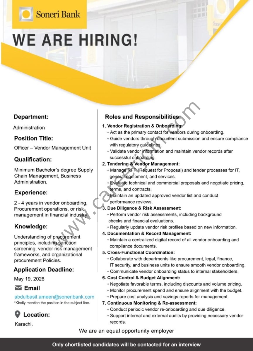 Soneri Bank Limited Jobs May 2026 1