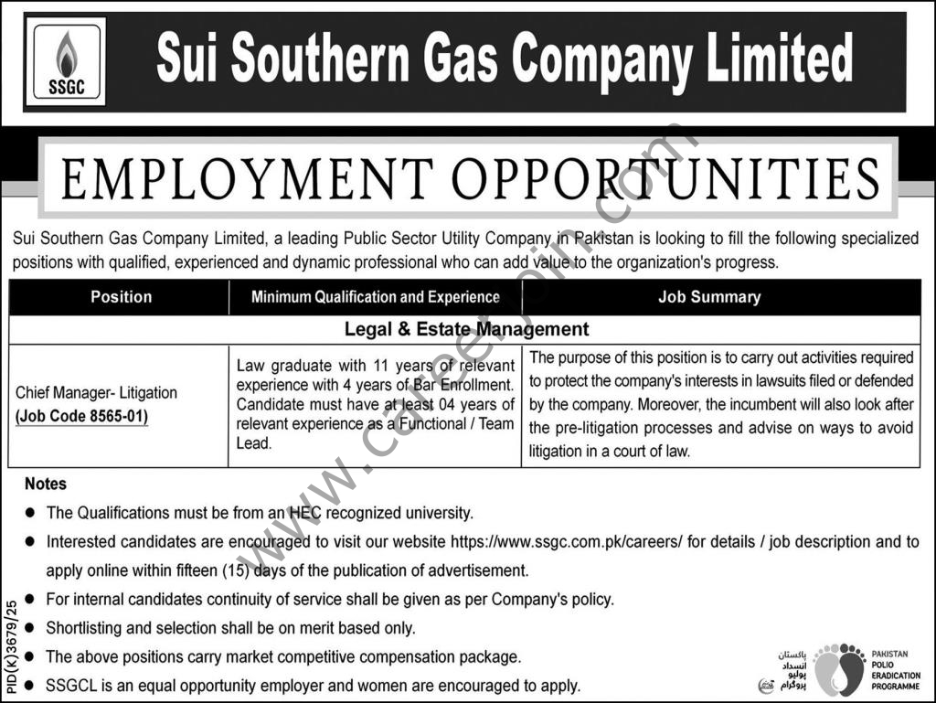 Sui Southern Gas Co Ltd SSGC Jobs 24 May 2026 Express 1