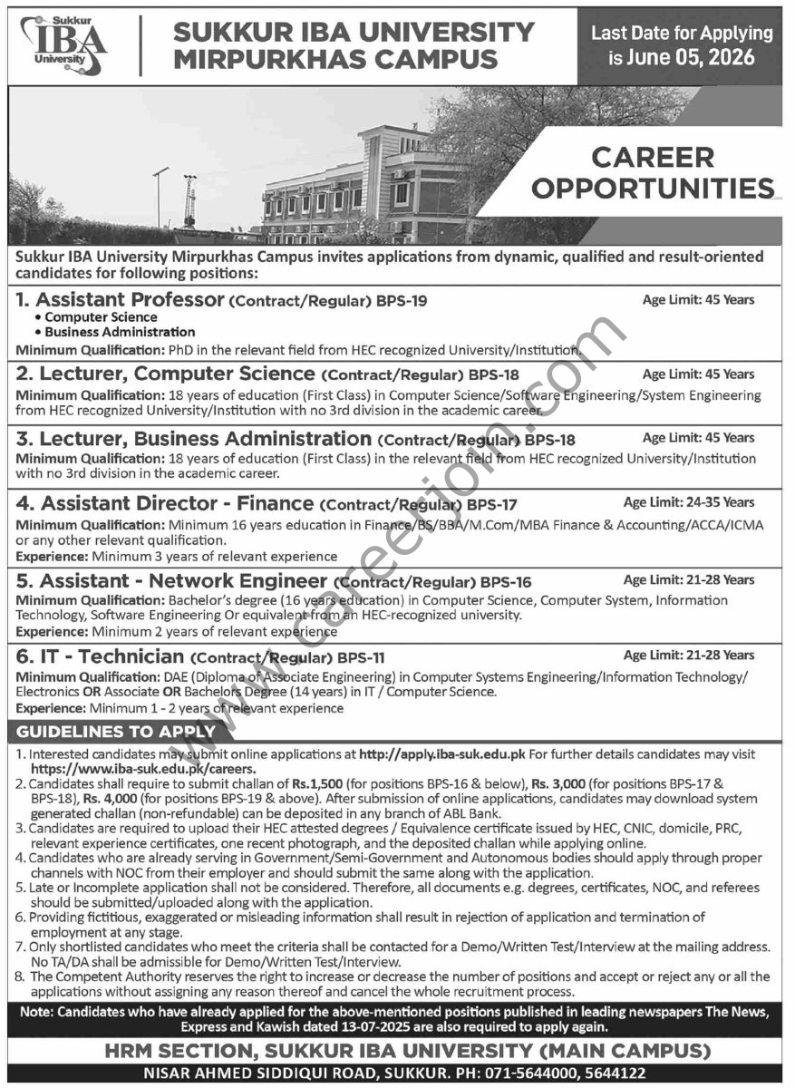 Sukkur IBA University Jobs 10 May 2026 Dawn 04 4