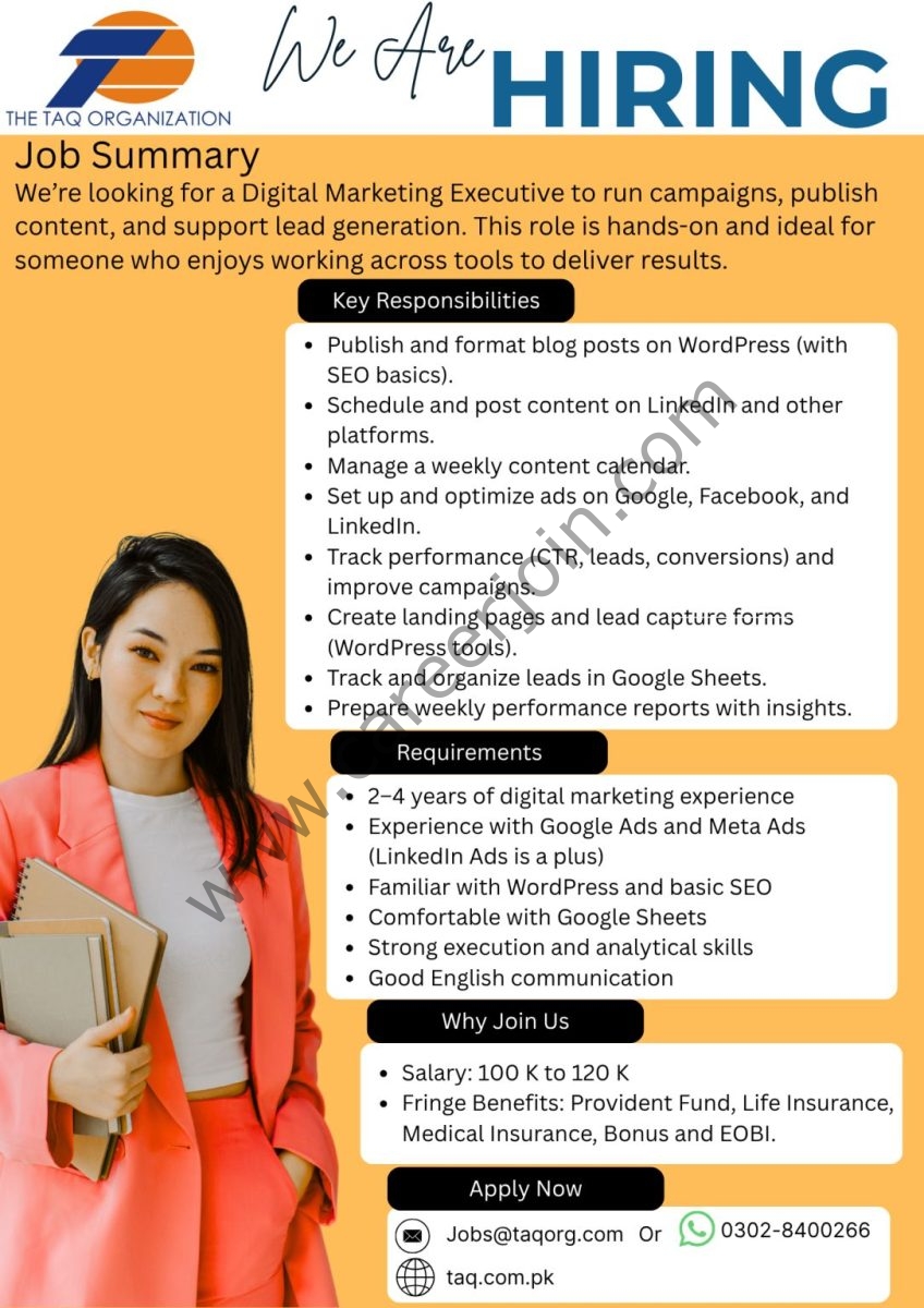 The TAQ Organization Jobs Digital Marketing Executive  1