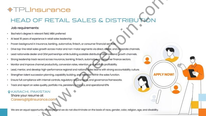 TPL Insurance Jobs Head of Retail Sales & Distribution 1