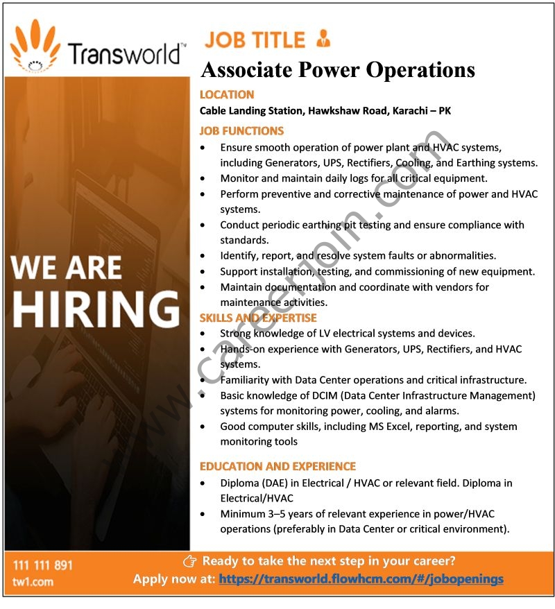 Transworld Associates Jobs Associate Power Operations 1
