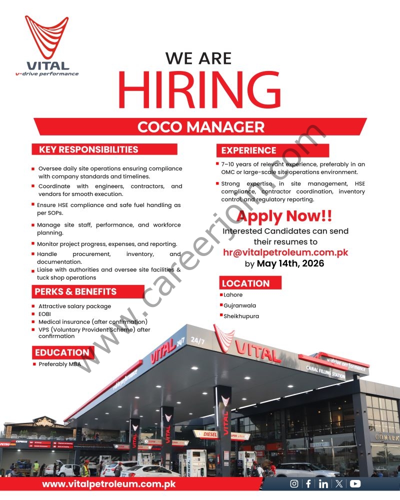 Vital Petroleum Pvt Ltd Jobs COCO Manager 1