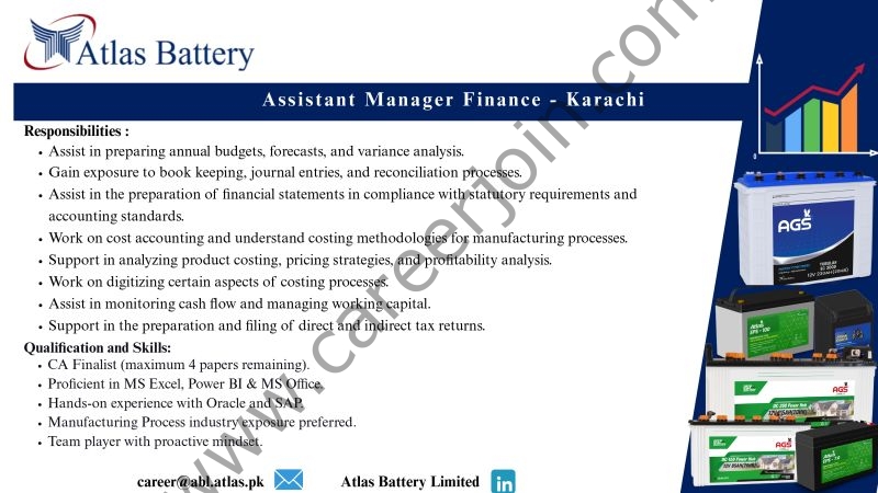 Atlas Battery Limited Jobs Assistant Manager Finance 1