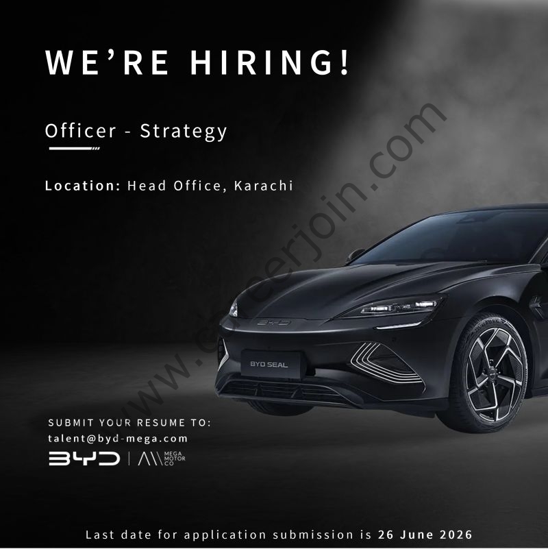 BYD Pakistan Jobs Officer Strategy 1