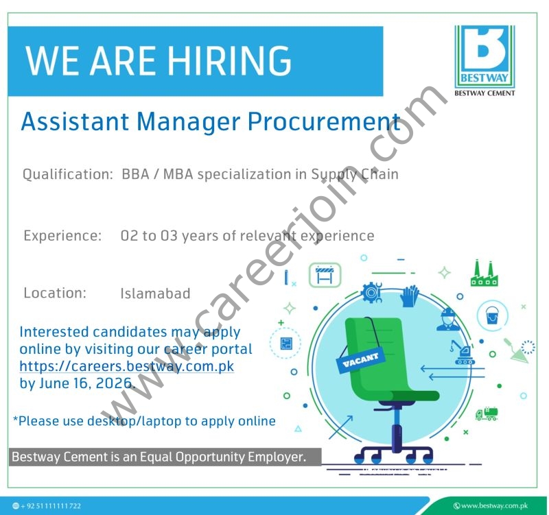 Bestway Cement Limited Jobs Assistant Manager Procurement 1