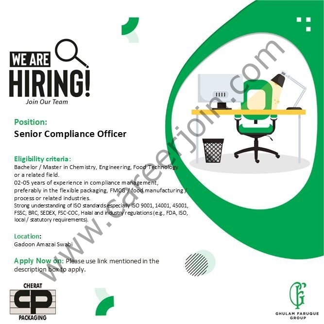 Cherat Packaging Ltd Jobs Senior Compliance Officer 1