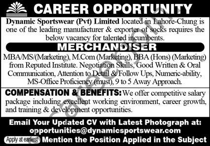 Dynamic Sportswear Pvt Ltd Jobs 07 June 2026 Express 1