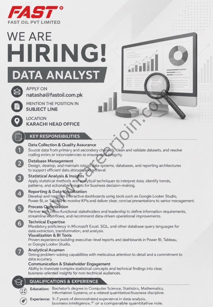 Fast Oil Pvt Ltd Jobs Data Analyst  1