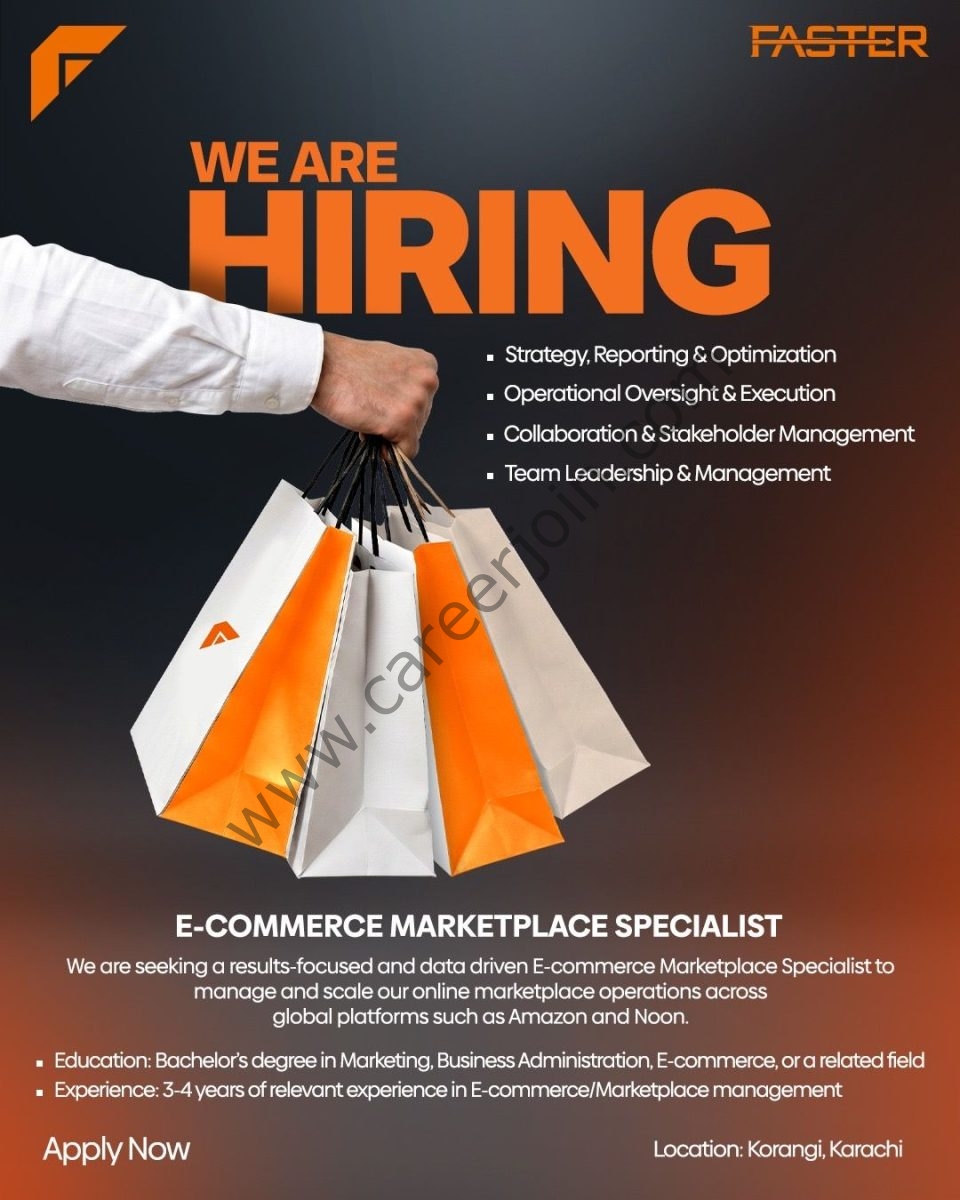 FASTER Jobs E-commerce Marketplace Specialist 1