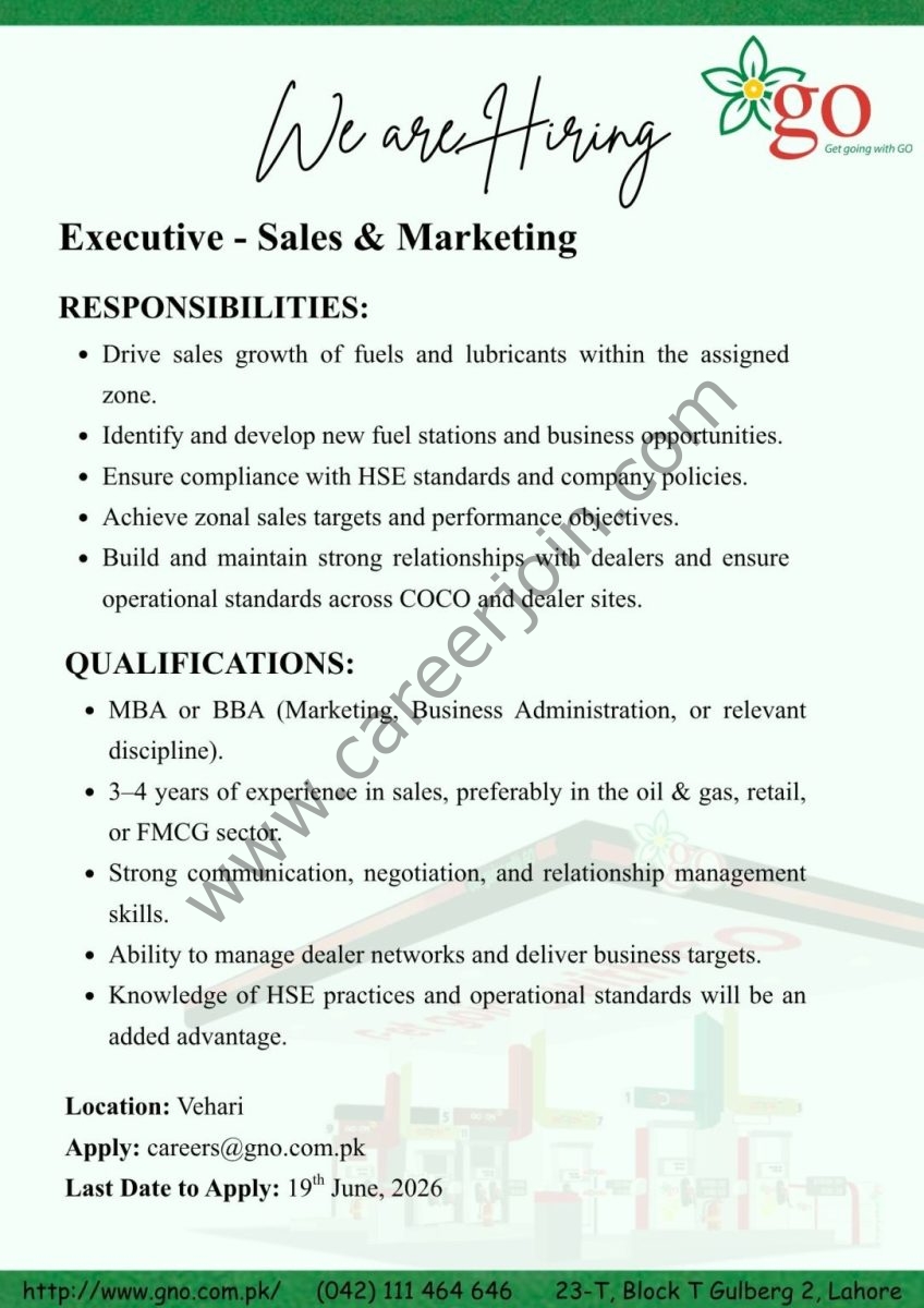 Gas & Oil Pakistan Jobs Executive Sales & Marketing 1