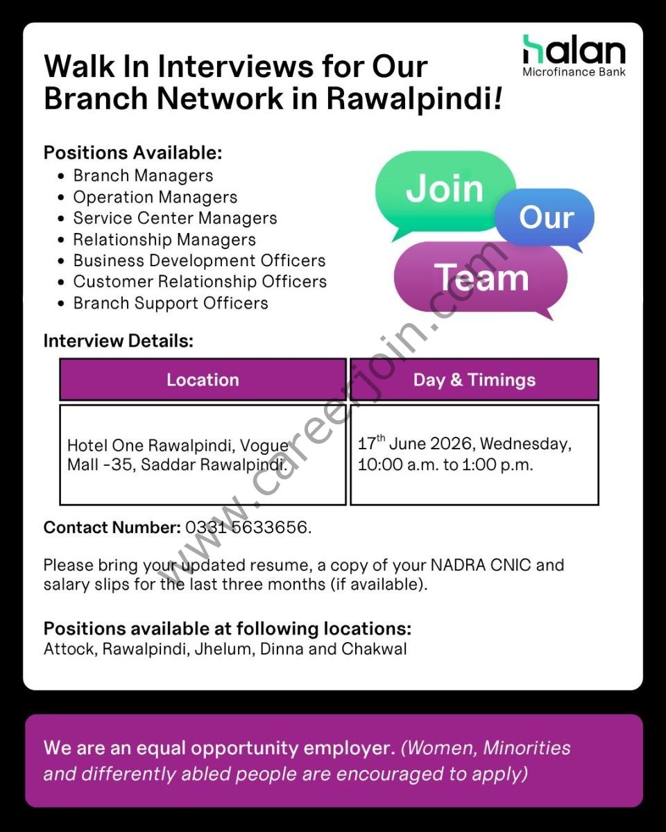 HALAN Microfinance Bank Jobs June 2026 1