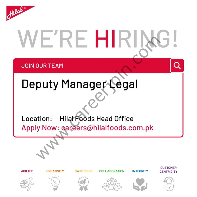 Hilal Foods Pvt Ltd Jobs Deputy Manager Legal 1