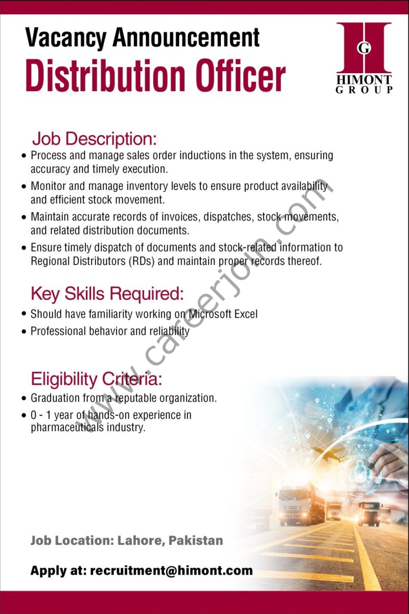 Himont Group Jobs Distribution Officer 1