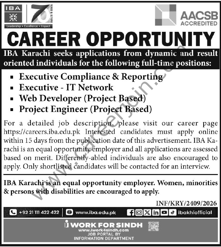 IBA Karachi Jobs 12 June 2026 Express Tribune 2