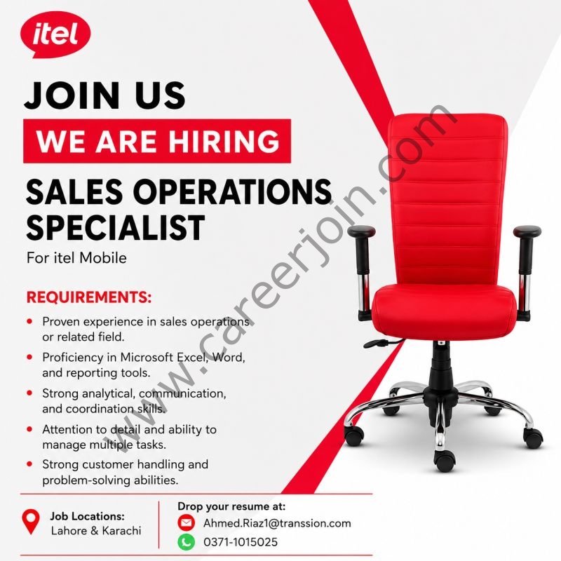 ITEL Mobile Jobs Sales Operations Specialist 1