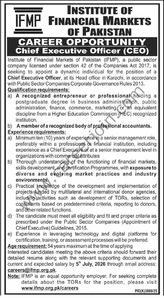 Institute of Financial Markets of Pakistan Jobs 21 June 2026 Dawn 1