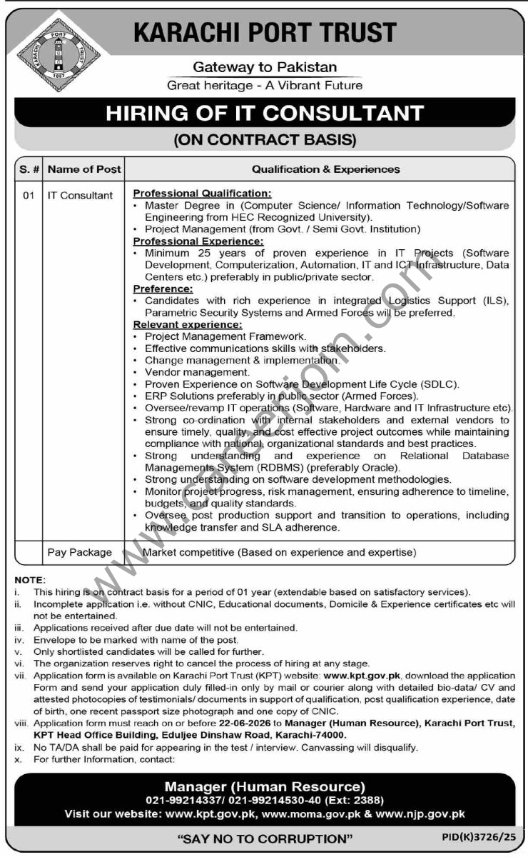 Karachi Port Trust Jobs 03 June 2026 Dawn 1