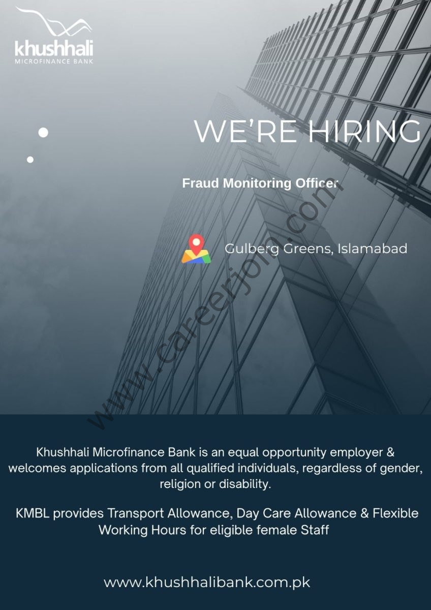 Khushhali Microfinance Bank Jobs Fraud Monitoring Officers 1