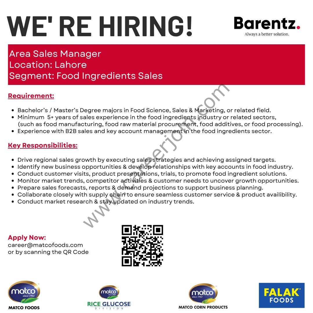 Matco Foods Limited Jobs Area Sales Manager 1
