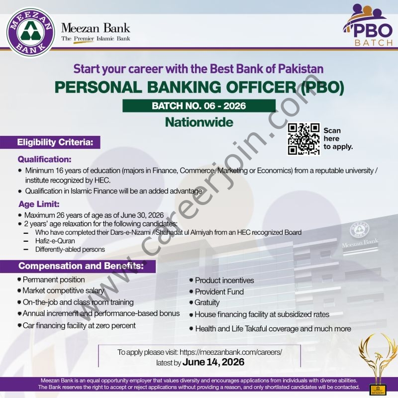 Meezan Bank Limited Personal Banking Officer (PBO) Batch No.6-2026 1