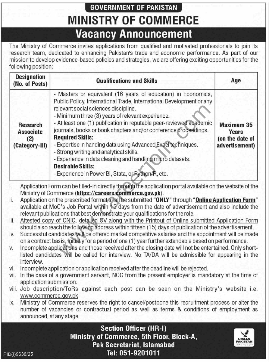 Ministry of Commerce Jobs 03 June 2026 Dawn 12