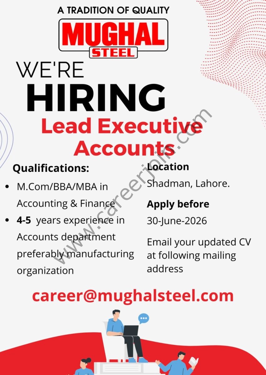 Mughal Steel Jobs Lead Executive Accounts  1