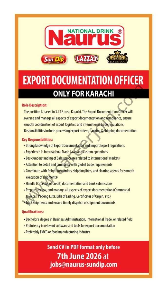 Naurus Pvt Ltd Jobs Export Documentation Officer 1