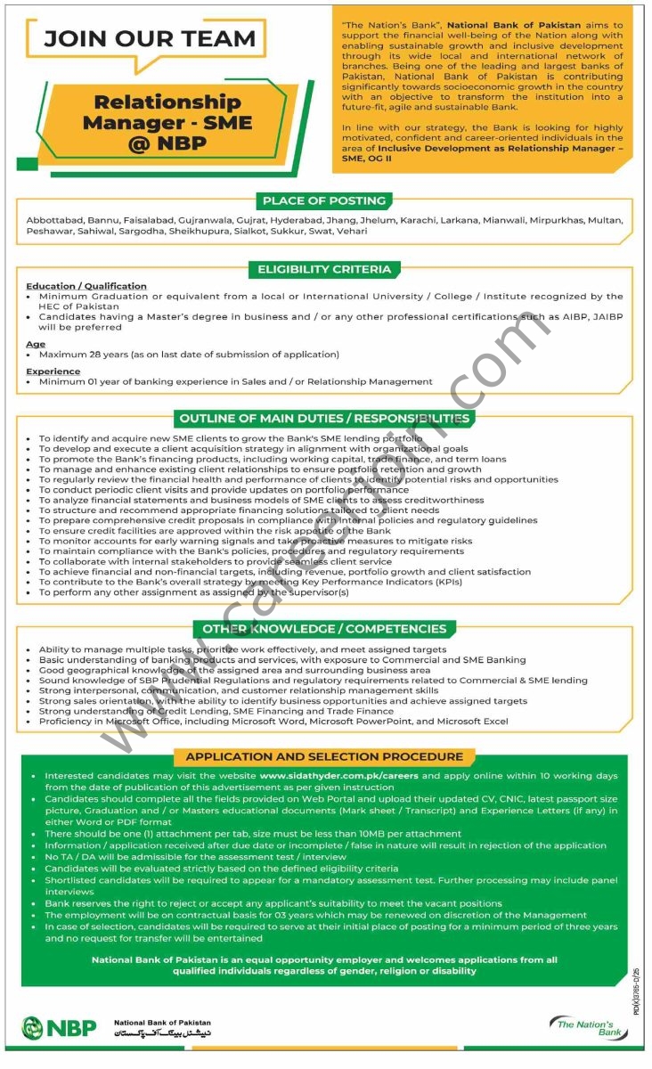 National Bank Of Pakistan NBP Jobs 07 June 2026 Dawn 1