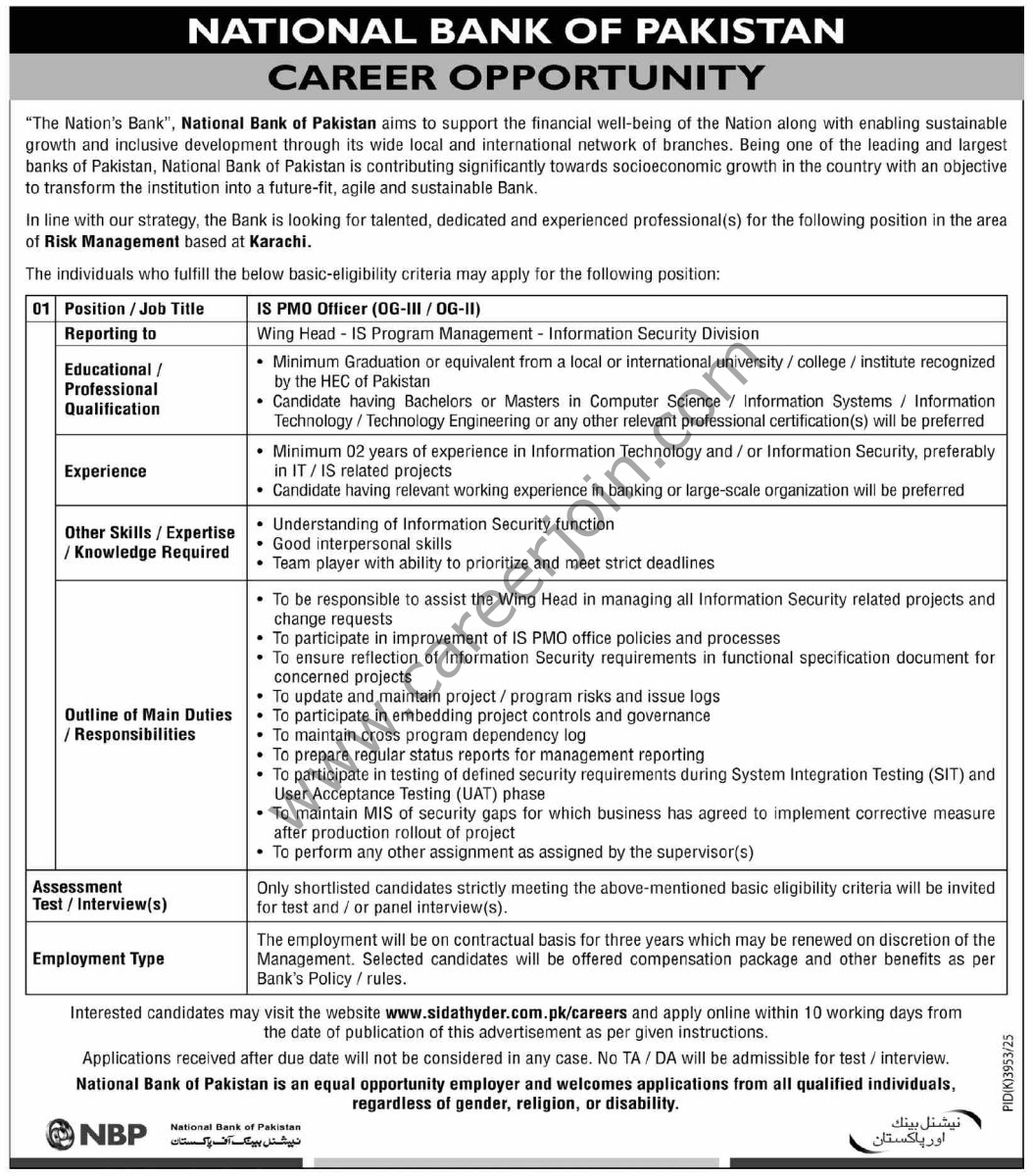 National Bank of Pakistan NBP Jobs 28 June 2026 Dawn 1
