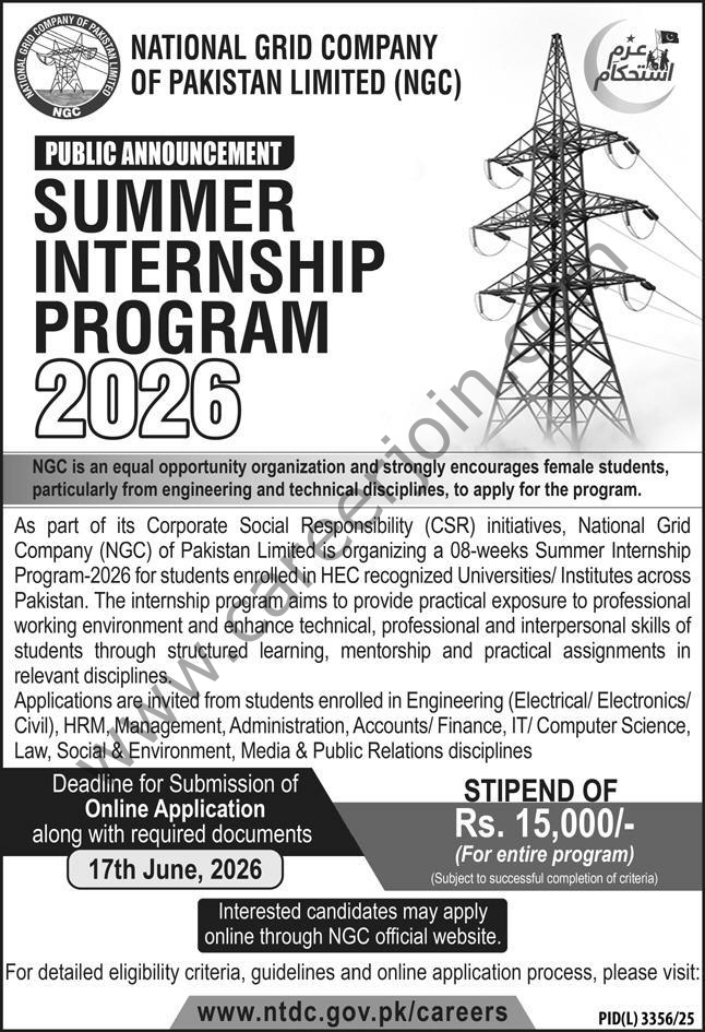 National Grid Co of Pakistan Ltd NGC Jobs 07 June 2026 Express 1