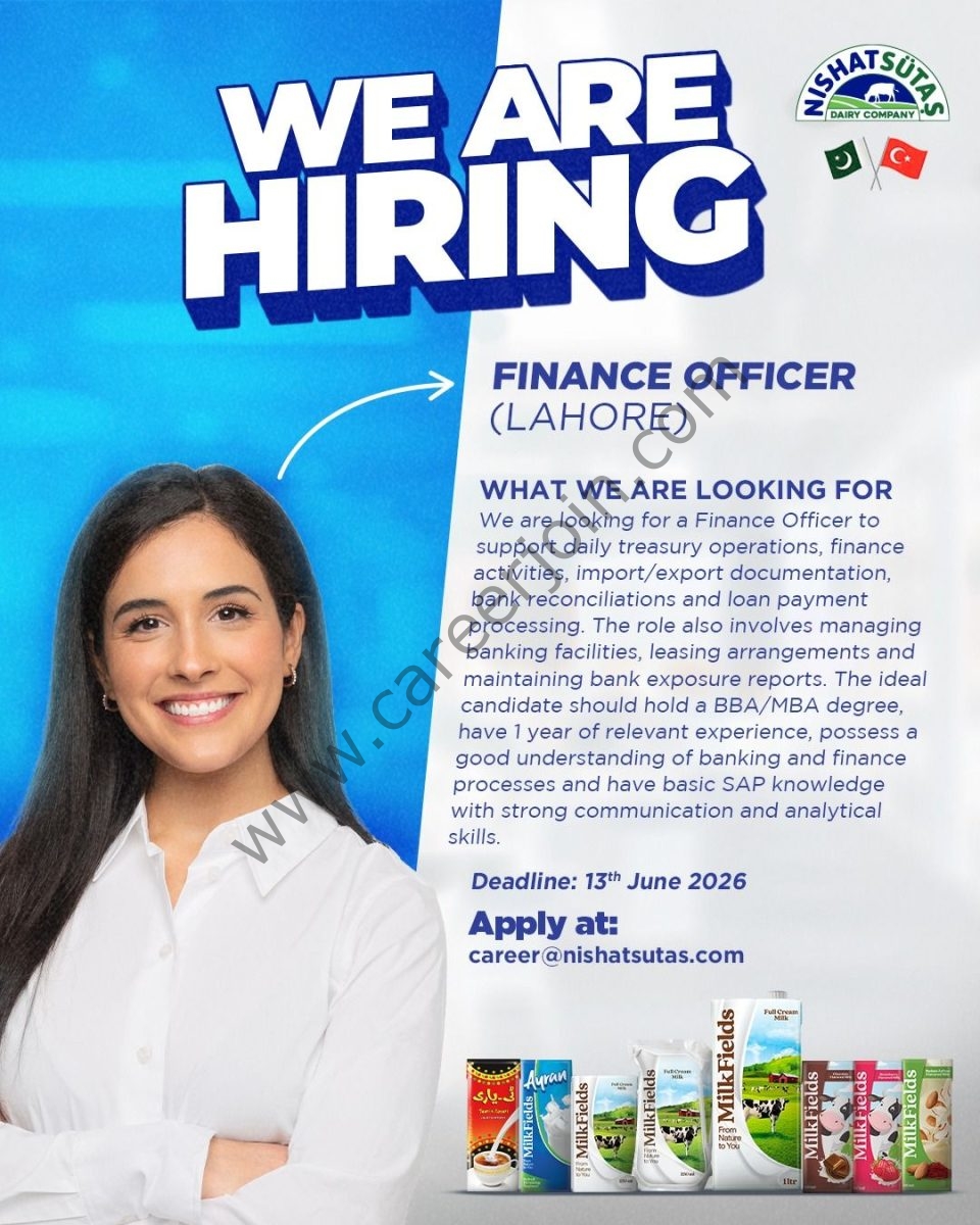Nishat Sutas Dairy Company Jobs Finance Officer  1