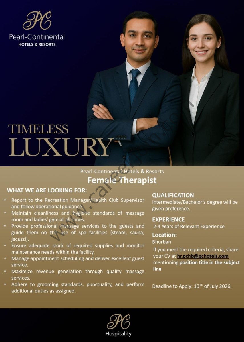 PC Hotels Jobs Female Therapist 1