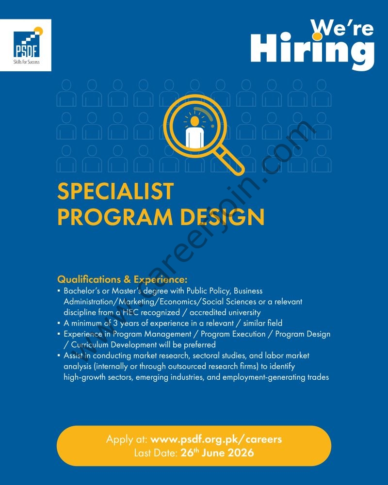 Punjab Skills Development Fund PSDF Jobs June 2026 4