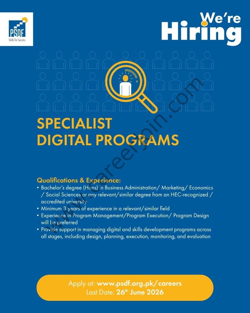 Punjab Skills Development Fund PSDF Jobs June 2026 5