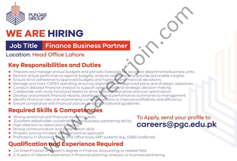 Punjab Group Jobs Finance Business Partner 1