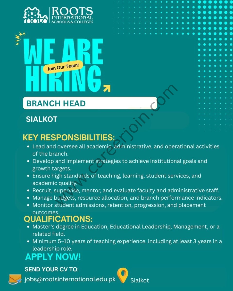 ROOTS International Schools & Colleges Jobs June 2026 4